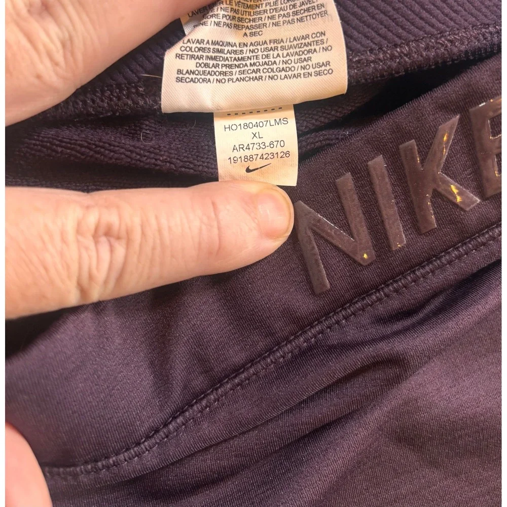 Nike Pro Hyperwarm Women Purple Stirrup Training Leggings AR4733-670 XL